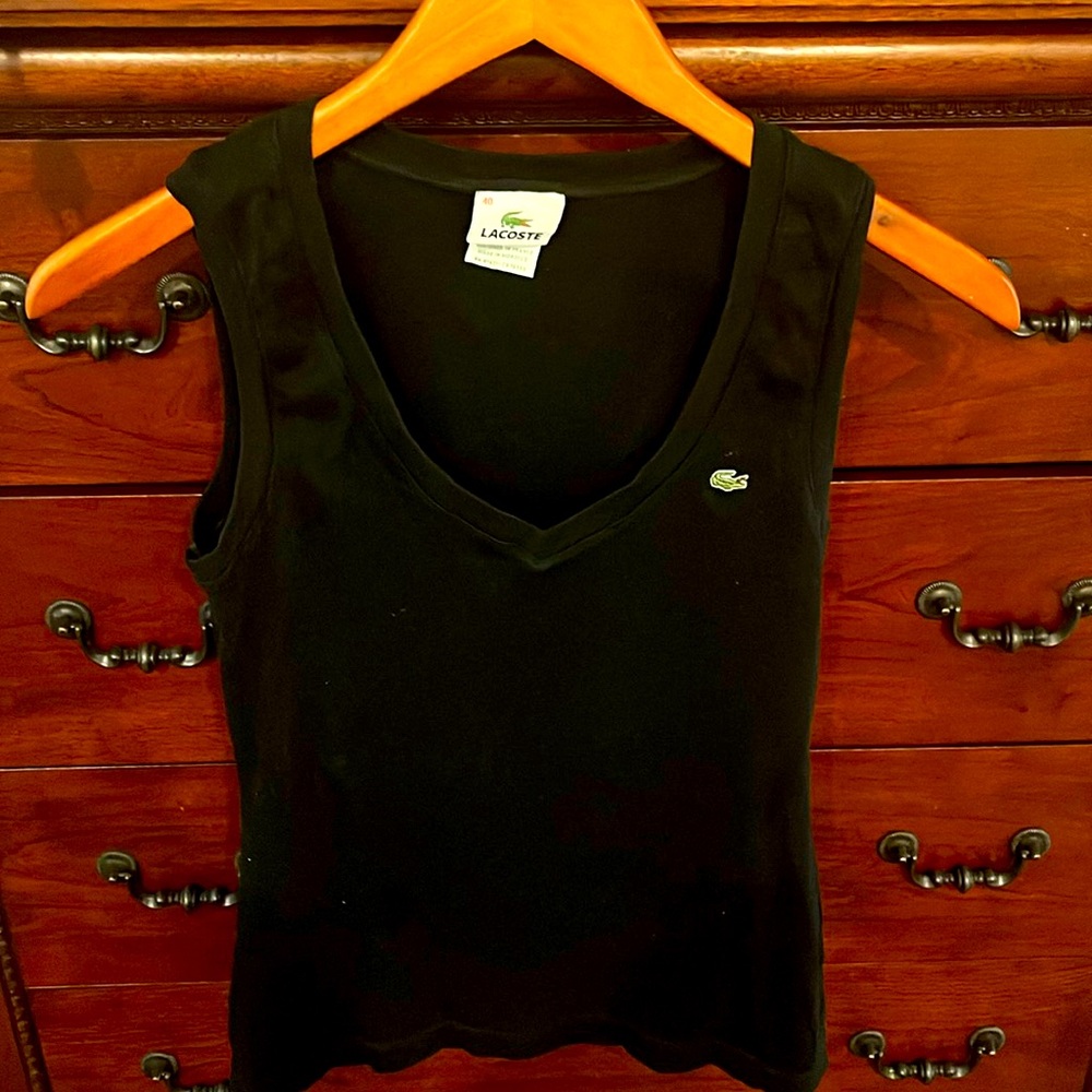 Lacoste  black V Neck Sleeveless tank top Size 40
